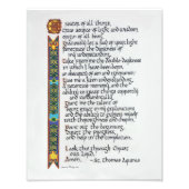 Thomas Aquinas Student's Prayer Calligrafie Foto Afdruk (Voorkant)