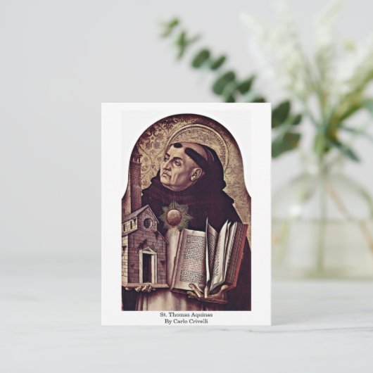 Thomas Aquinas van Carlo Crivelli Briefkaart (Staand voorkant)