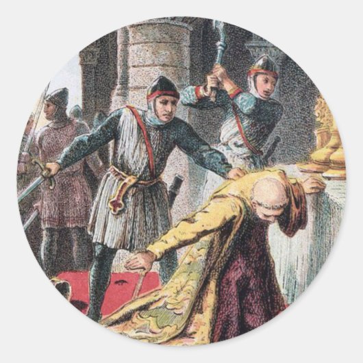 Thomas Becket aartsbisschop van Canterbury Ronde Sticker (Voorkant)