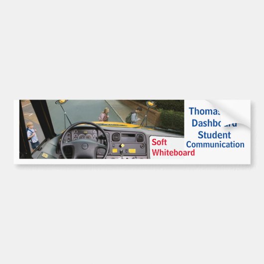 Thomas Bus Dashboard Whiteboard Bumpersticker (Voorkant)