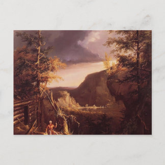 Thomas Cole-Daniel Boone zit aan de deur Briefkaart