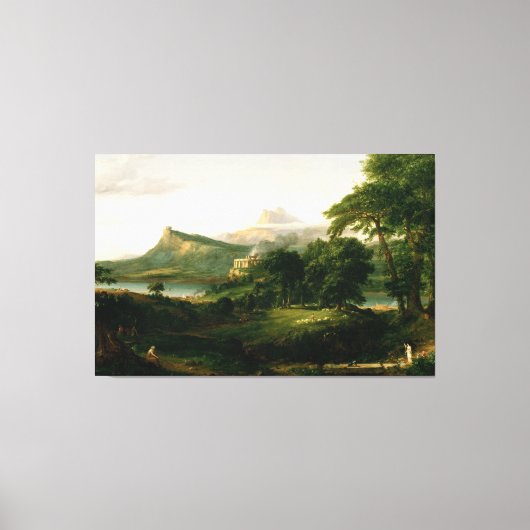 Thomas Cole De koers van het rijk - De Arcadiaan Canvas Afdruk (Voorkant)