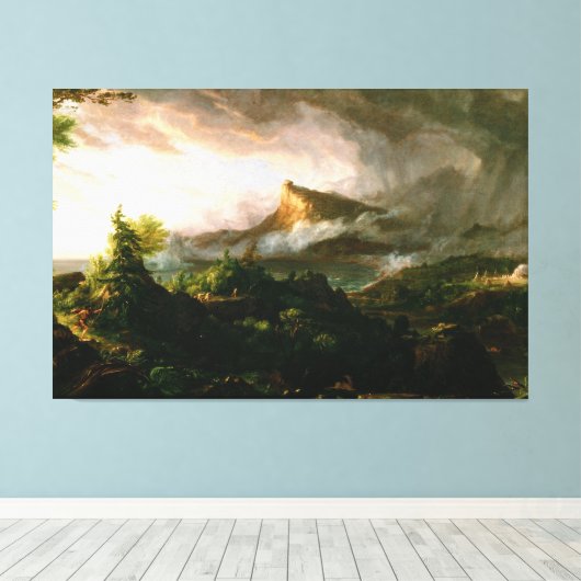 Thomas Cole De koers van het rijk - Savage State Canvas Afdruk (Insitu (Houten vloer))