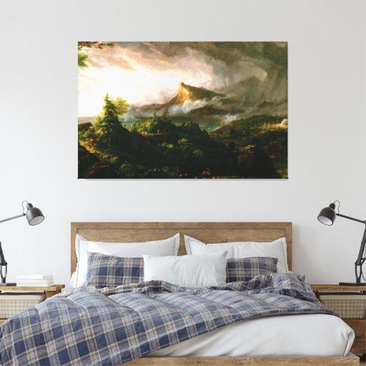 Thomas Cole De koers van het rijk - Savage State Canvas Afdruk (Insitu (Slaapkamer))
