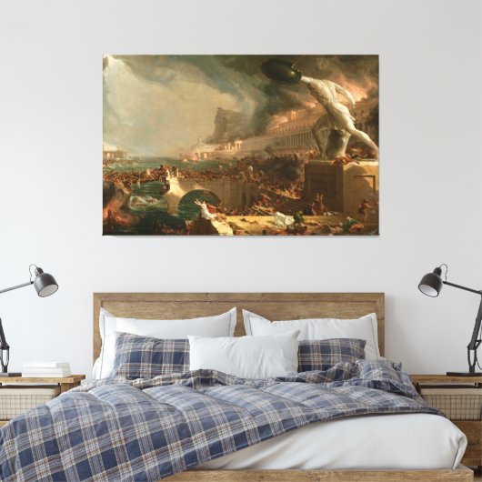 Thomas Cole: De koers van het rijk - Vernietiging Canvas Afdruk (Insitu (Slaapkamer))
