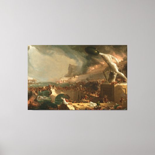Thomas Cole: De koers van het rijk - Vernietiging Canvas Afdruk (Voorkant)