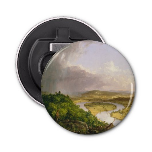 Thomas Cole de Oxbow de Connecticut rivier Button Flesopener (Voorkant)