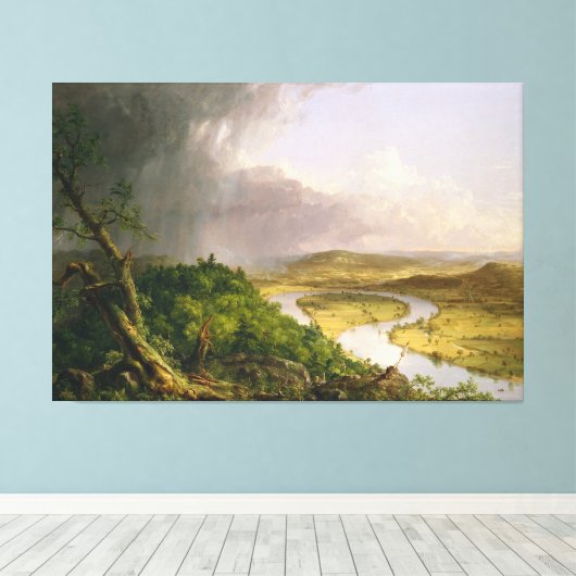 Thomas Cole de Oxbow de Connecticut rivier Canvas Afdruk (Insitu (Houten vloer))