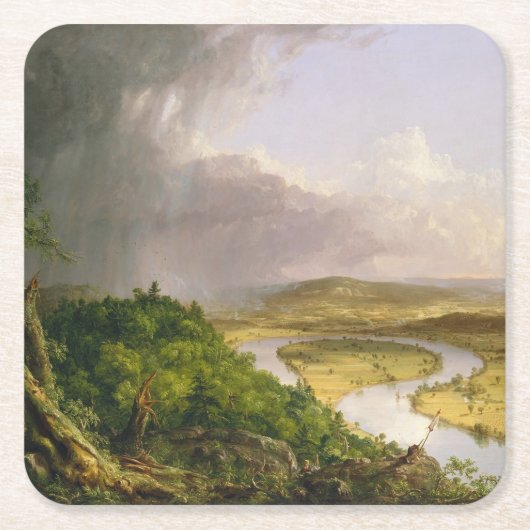 Thomas Cole de Oxbow de Connecticut rivier Kartonnen Onderzetters (Voorkant)