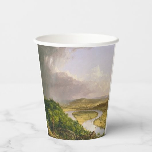 Thomas Cole de Oxbow de Connecticut rivier Papieren Bekers (Achterkant)