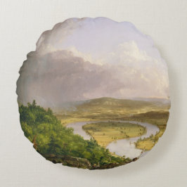 Thomas Cole de Oxbow de Connecticut rivier Rond Kussen