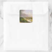 Thomas Cole de Oxbow de Connecticut rivier Vierkante Sticker (Tas)