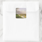 Thomas Cole de Oxbow de Connecticut rivier Vierkante Sticker (Tas)