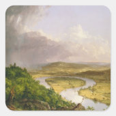 Thomas Cole de Oxbow de Connecticut rivier Vierkante Sticker (Voorkant)