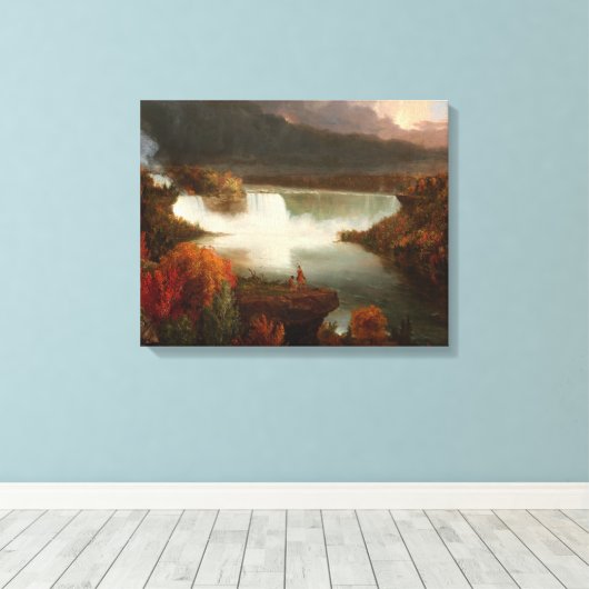 Thomas Cole Distant Uitzicht van Niagara-Herfsten Canvas Afdruk (Insitu (Houten vloer))