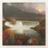  Thomas Cole Distant Uitzicht van Niagara-Herfsten Glazen Onderzetter (Voorkant)