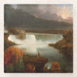  Thomas Cole Distant Uitzicht van Niagara-Herfsten Glazen Onderzetter
