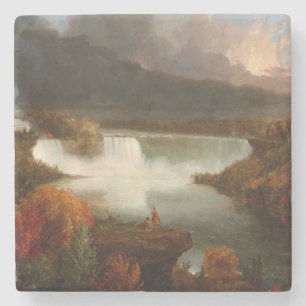 Thomas Cole Distant Uitzicht van Niagara-Herfsten Stenen Onderzetter