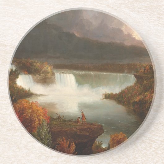  Thomas Cole Distant Uitzicht van Niagara-Herfsten Zandsteen Onderzetter (Voorkant)