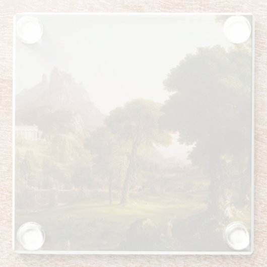 Thomas Cole Dream van Arcadia Glazen Onderzetter (Achterkant)