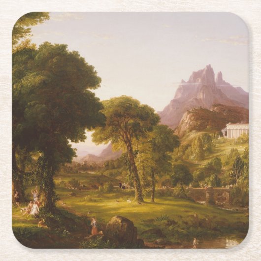 Thomas Cole Dream van Arcadia Kartonnen Onderzetters (Voorkant)