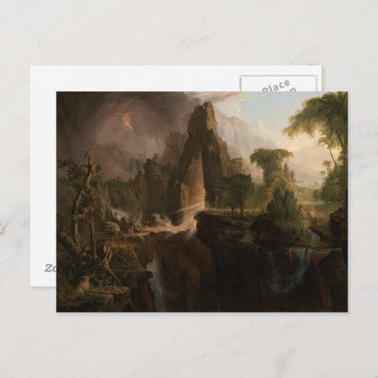 Thomas Cole - Uitwijzing van de tuin van Eden Briefkaart (Voorkant / Achterkant)