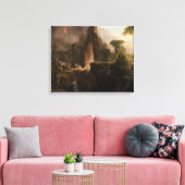 Thomas Cole - Uitwijzing van de tuin van Eden Canvas Afdruk (Insitu (Woonkamer))