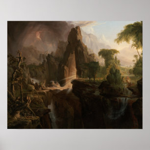 Thomas Cole - Uitwijzing van de tuin van Eden Poster