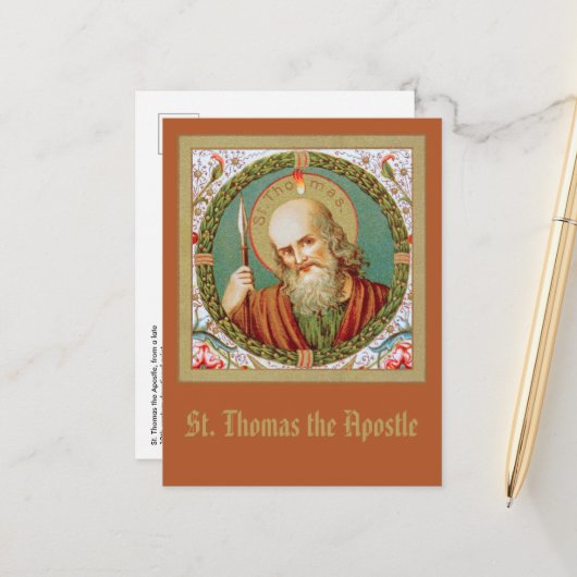 Thomas de apostel (JMAS 12) Briefkaart (Voorkant / Achterkant in situ)