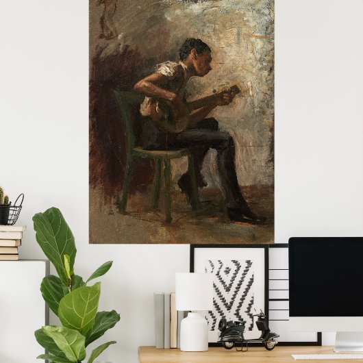 Thomas Eakins - Het Poster van Banjo Player 1877 (Thuiskantoor)