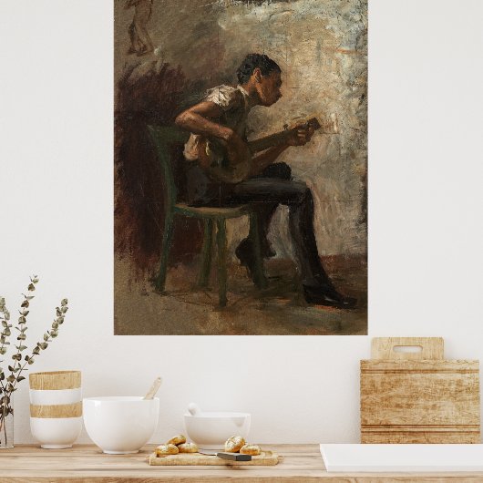 Thomas Eakins - Het Poster van Banjo Player 1877 (Keuken)