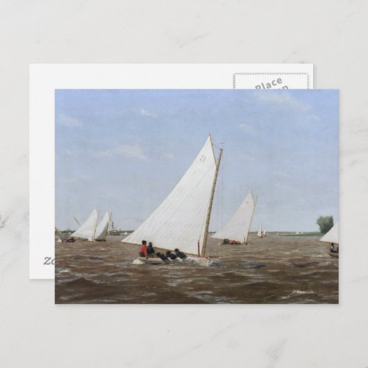 Thomas Eakins - Sailboten Racing on the Delaware Briefkaart (Voorkant / Achterkant)