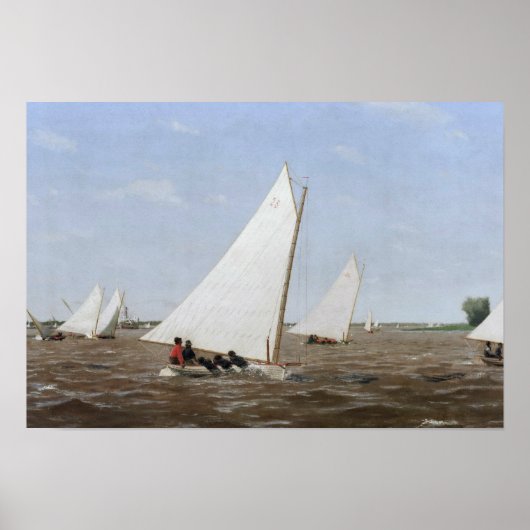 Thomas Eakins - Sailboten Racing on the Delaware Poster (Voorkant)