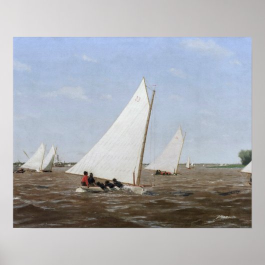 Thomas Eakins - Sailboten Racing on the Delaware Poster (Voorkant)
