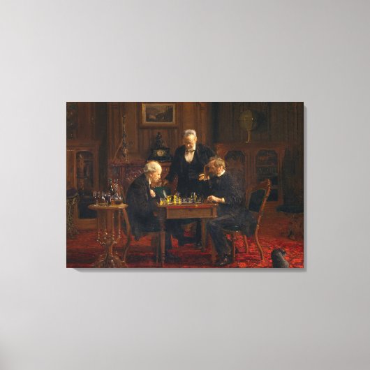 Thomas Eakins the Chess Spelers Canvas Afdruk (Voorkant)
