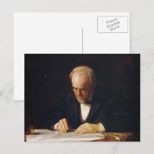 Thomas Eakins-The Writing Master (Benjamin Eakins) Briefkaart (Voorkant / Achterkant)