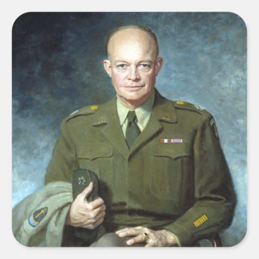 Thomas Edgar Stephens Dwight D. Eisenhower Vierkante Sticker (Voorkant)