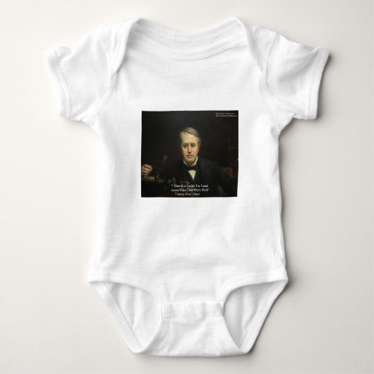 Thomas Edison "10.000 Manieren" Wijsheid Citaat Ca Romper (Voorkant)