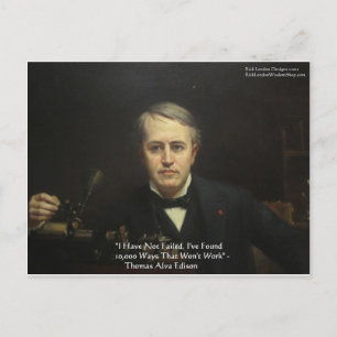 Thomas Edison "10.000 Ways" Wisdom Quote Gifts Briefkaart