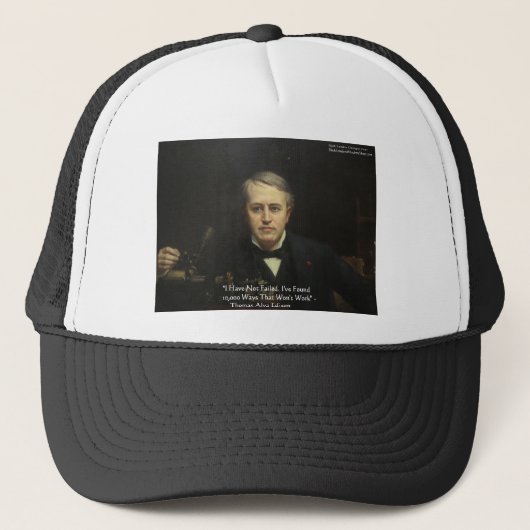Thomas Edison "10.000 Ways" Wisdom Quote Gifts Trucker Pet (Voorkant)
