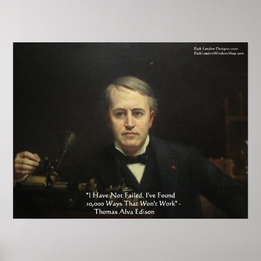 Thomas Edison "10,000 Ways" Wisdom Quote Posters (Voorkant)
