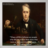 Thomas Edison "B4 Success" Wisdom Quote Poster (Voorkant)