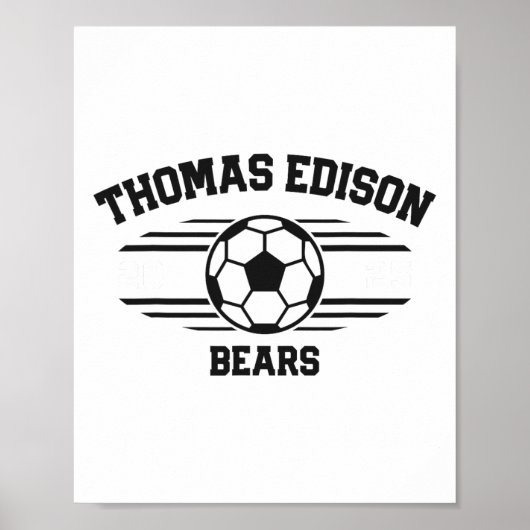 Thomas Edison Bears Voetbalrekening 2025 Poster (Voorkant)