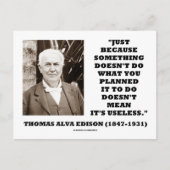Thomas Edison bedoelt niet zijn nutteloze citaat Briefkaart (Voorkant)