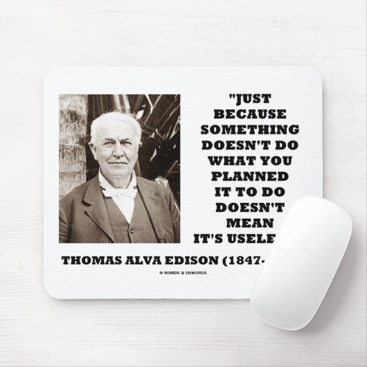 Thomas Edison betekent niet zijn nutteloze prijsop Muismat (Met muis)