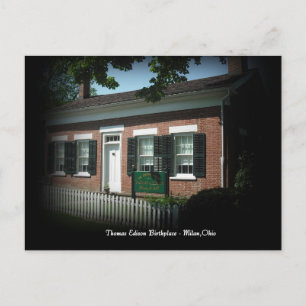 Thomas Edison Birth Place Milan, Ohio Postcard Briefkaart