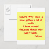 Thomas Edison citaat Briefkaart (Voorkant / Achterkant)