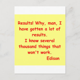 Thomas Edison citaat Briefkaart