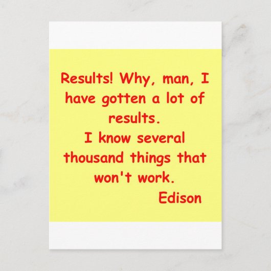 Thomas Edison citaat Briefkaart (Voorkant)