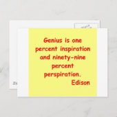 Thomas Edison citaat Briefkaart (Voorkant / Achterkant)